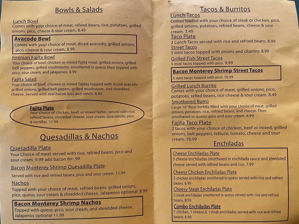 Menu at Tacos By The Trax restaurant, Riverside