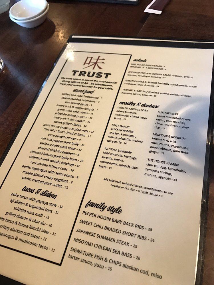 Carta del restaurante Aji Japanese Bistro, El Dorado Hills