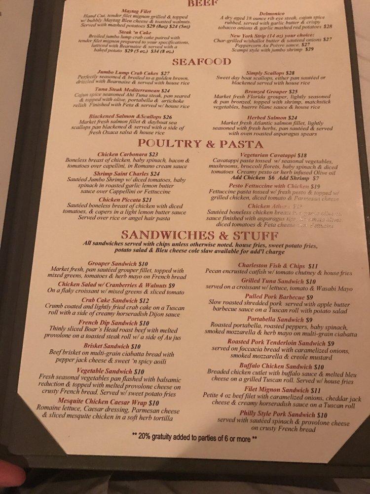 Menu at Porterhouse Restaurant & Pub, Lahaska