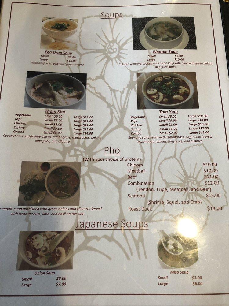 Menu at Thai Jasmine Cuisine restaurant, D'Iberville