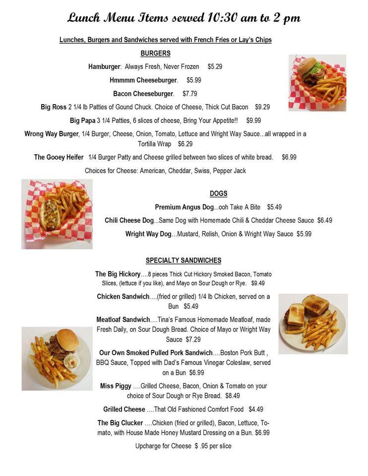 Menu at Wright Way Diner restaurant, Wright City, 10 Wildcat Dr