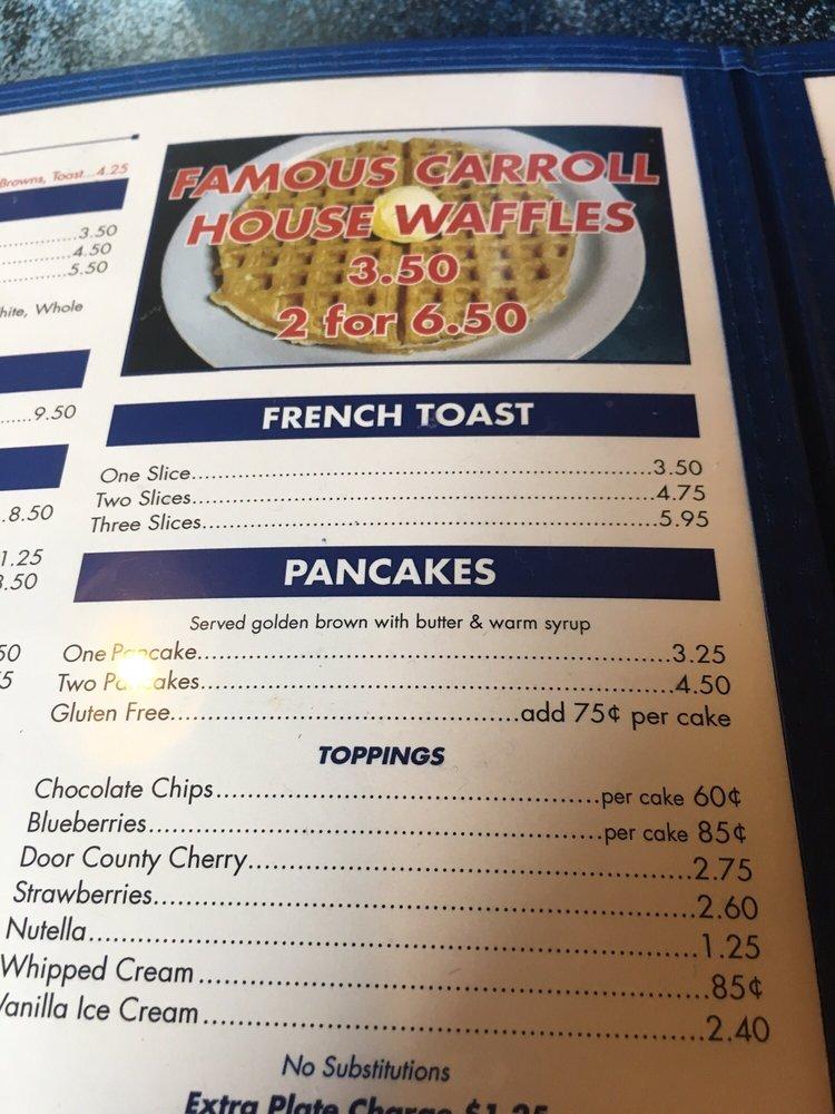 Menu at Carroll House Restaurant, Sister Bay