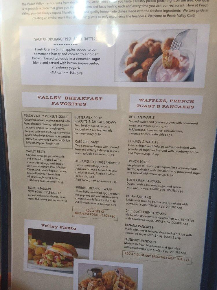 Menu at Peach Valley Café cafe, Heathrow, International Pkwy