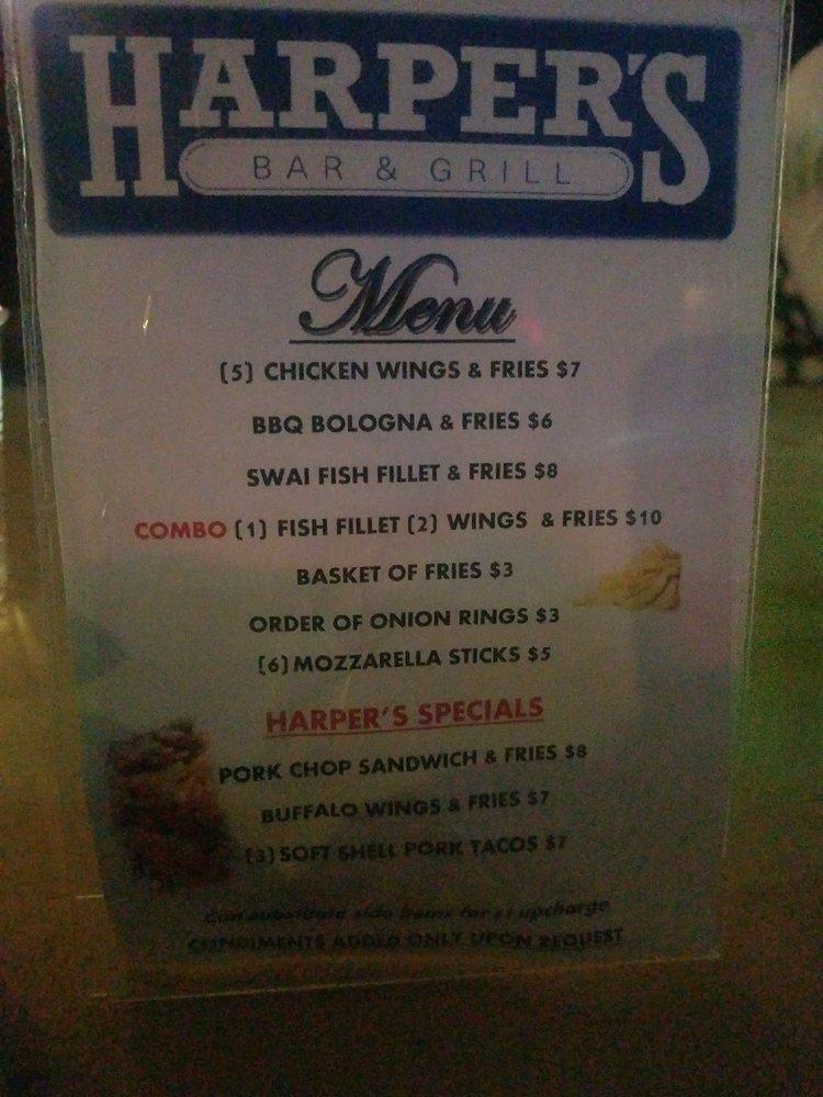Menu at Harper's Bar & Grill, Indianapolis