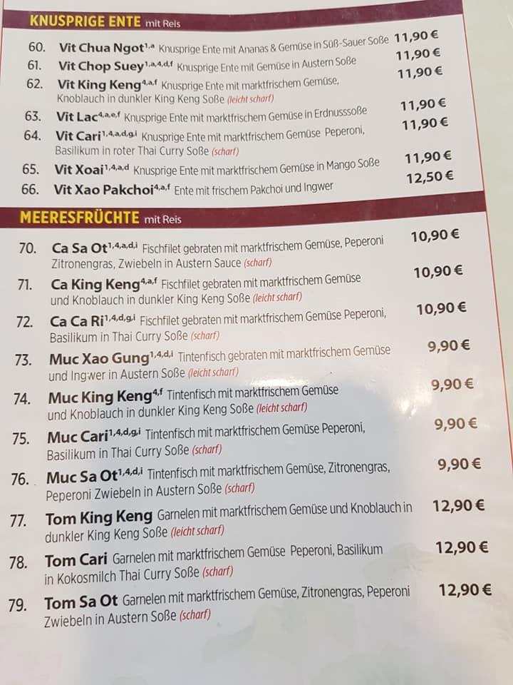 Speisekarte Von King Keng Vietnamesisches Spezialit Ten Restaurant