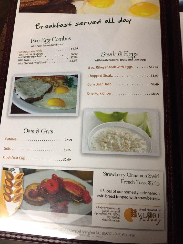 Menu at Mead Family Restaurant, USA, US70