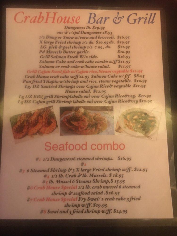 Menu at Crab House pub & bar, Philadelphia, Germantown Ave