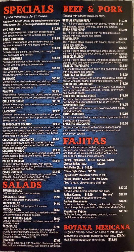 Menu At Camino Real Restaurant Winder   R961 Camino Real Menu 2023 02 1 