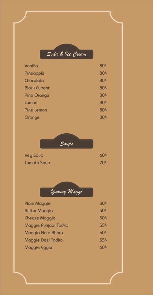 Sun Cafe menu
