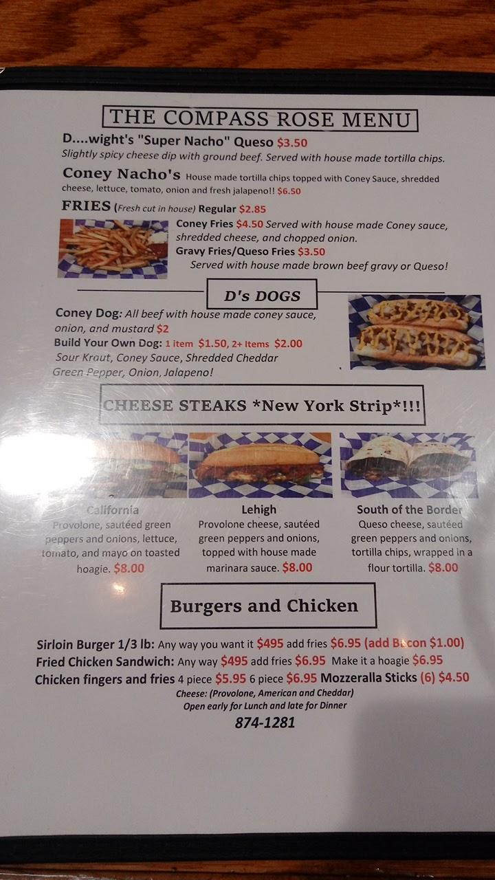 Menu At The Compass Rose Harbor Bar Frackville 5700