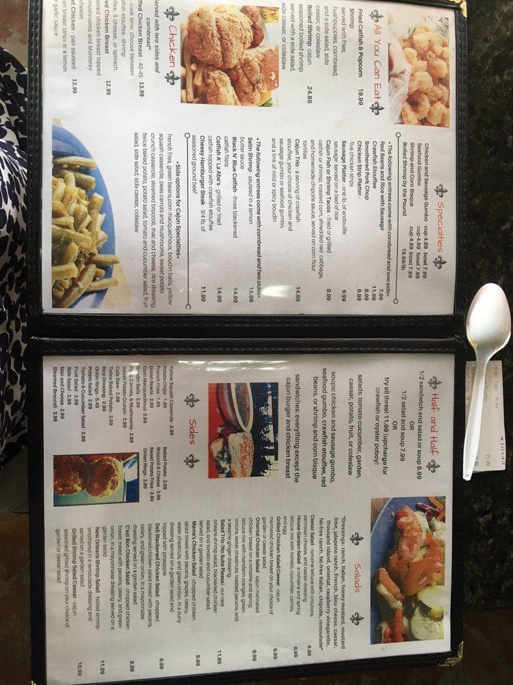 Menu at Abe's Cajun Market restaurant, Houston