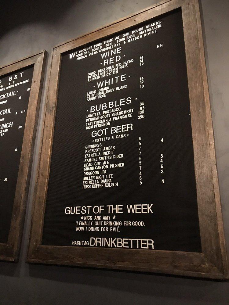 Menu at Bitter & Twisted Cocktail Parlour pub & bar, Phoenix