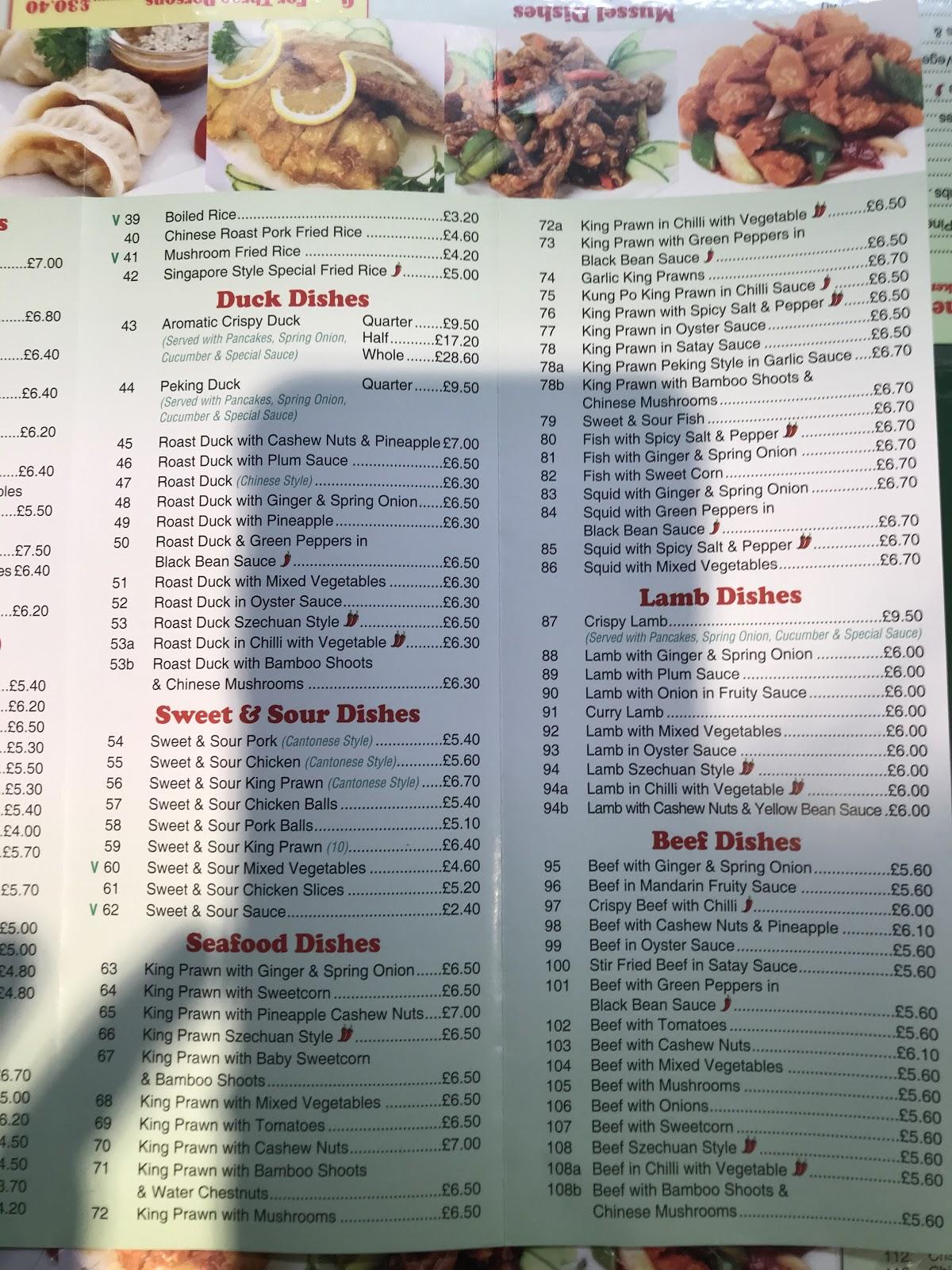 Menu at China Garden fast food, Oxted