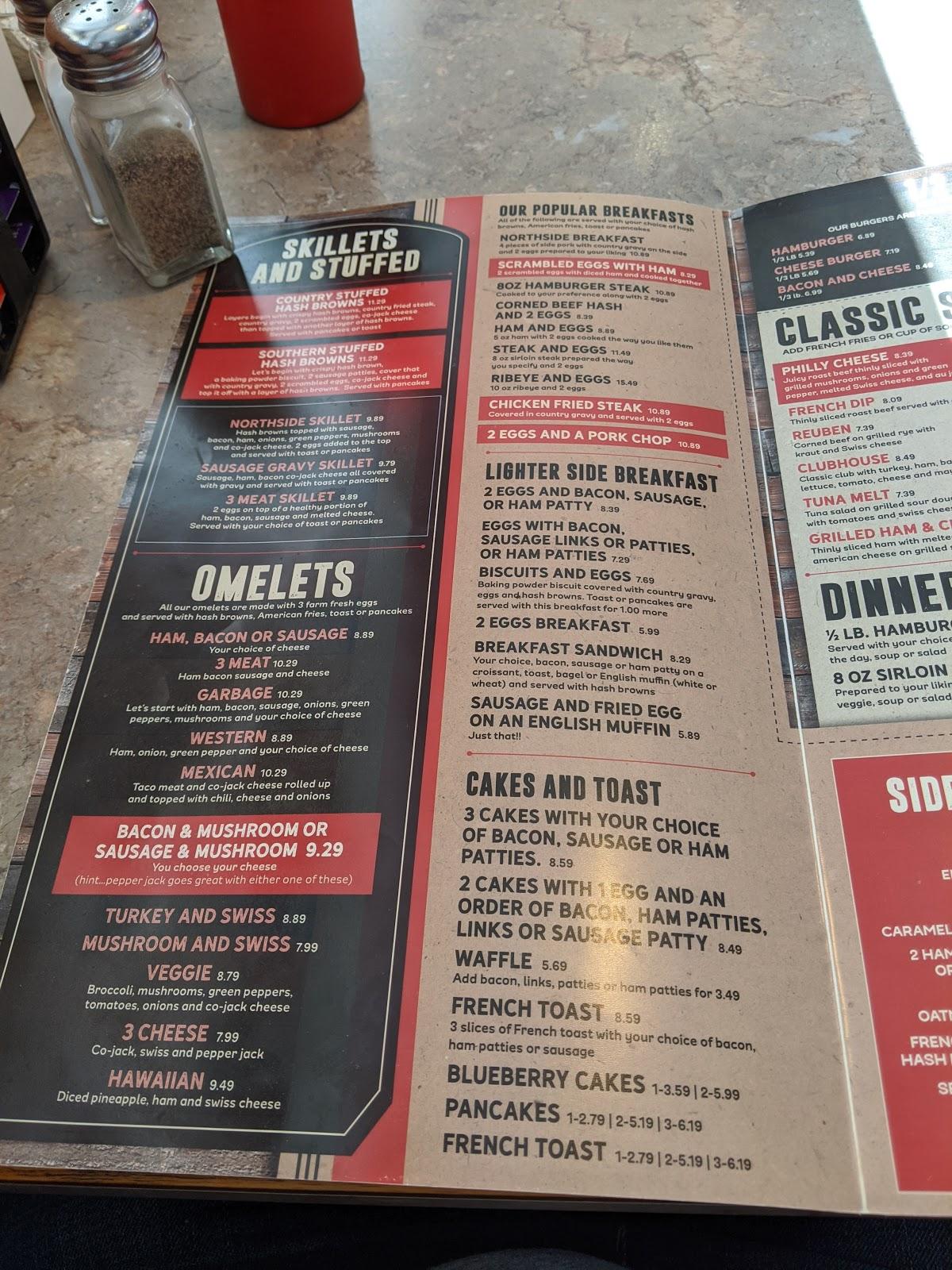 Menu at Northside Cafe, Grand Forks