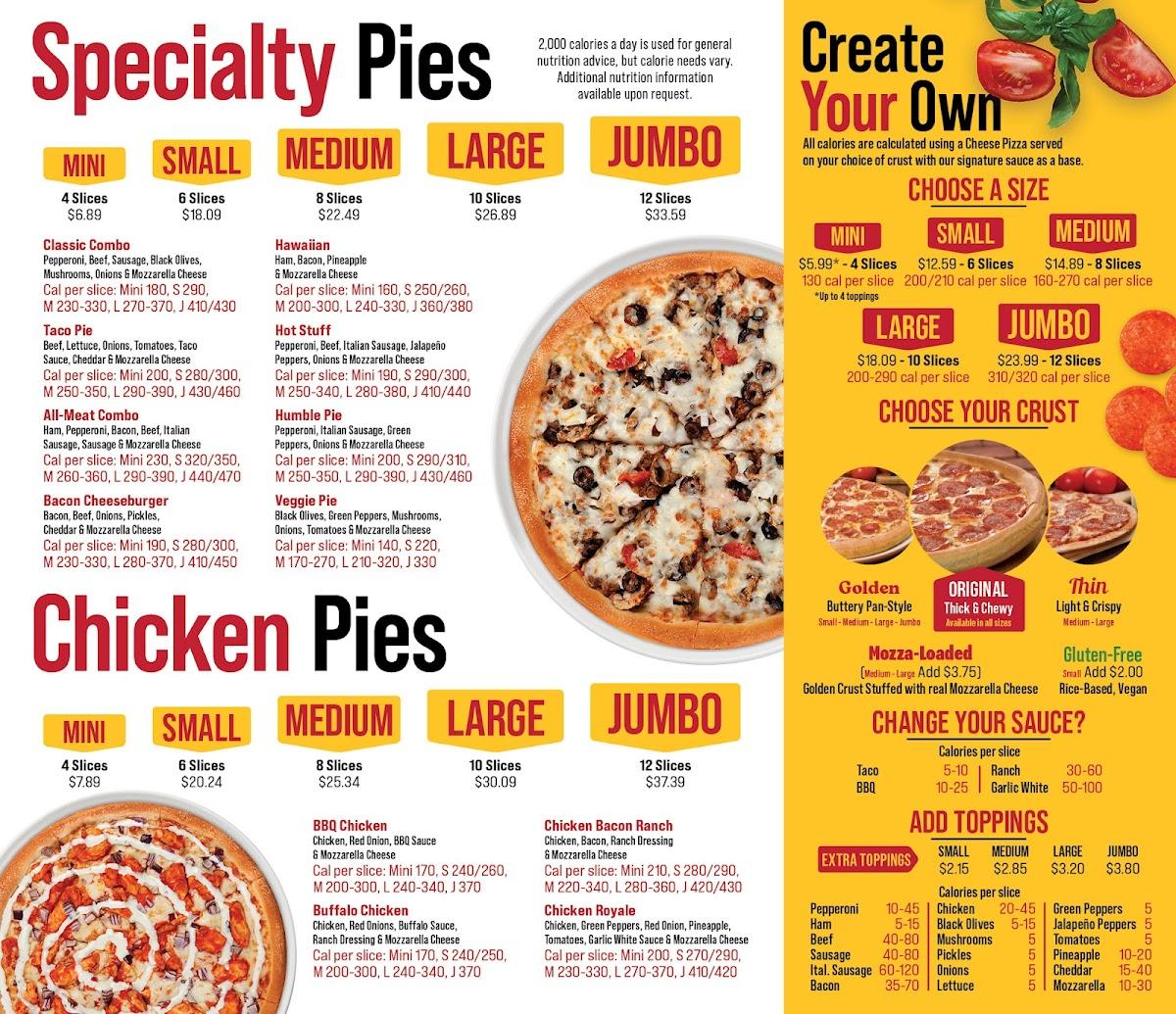 Menu at Godfather's Pizza pizzeria, La Vista, S 84th St