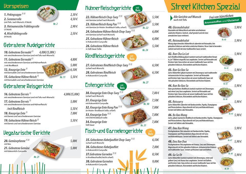 Menu at Street Kitchen Vietnam Imbiss restaurant, Forchheim