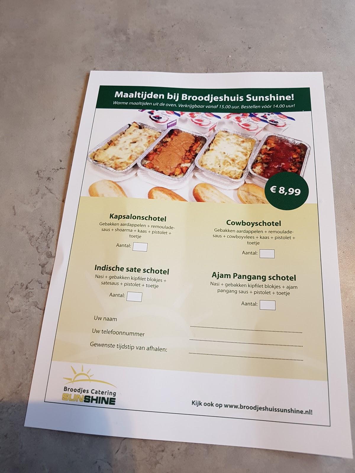 Speisekarte von Broodjeshuis Sunshine, Emmen