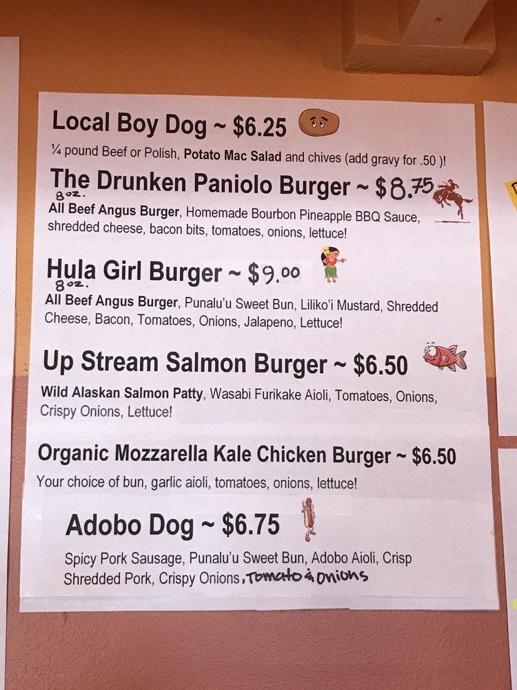 Menu at Big Island Top Dogs restaurant, Hilo