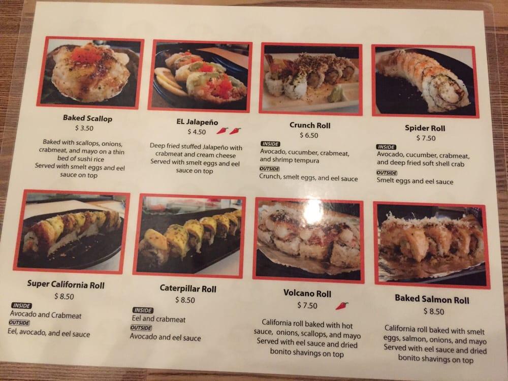 Menu at Full Moon Sushi restaurant, San Clemente