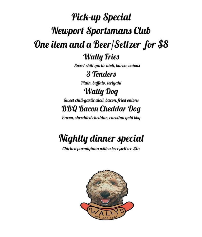 Menu at Newport Sportsman Club, Newport