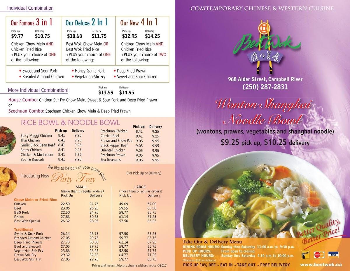 Menu at Best Wok restaurant, Campbell River