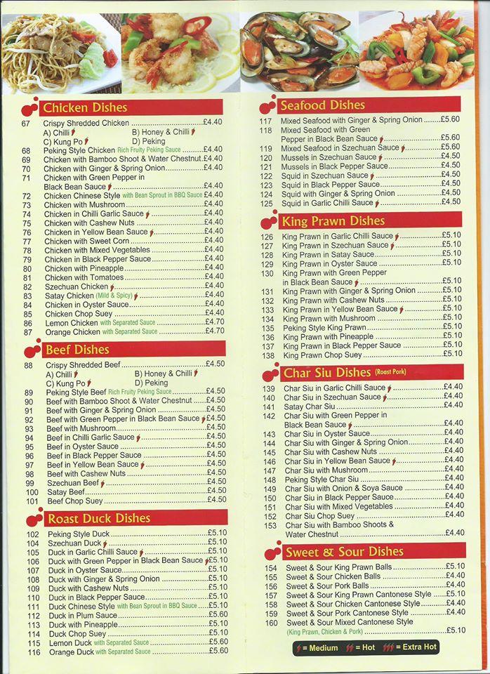 Menu at Golden Gate fast food, Harrogate