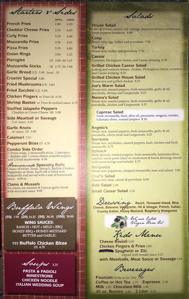 Menu at Mannino Italian Garden restaurant, Meadville