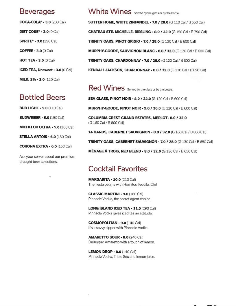 Menu at Garden Grille Restaurant and Bar, Hurst