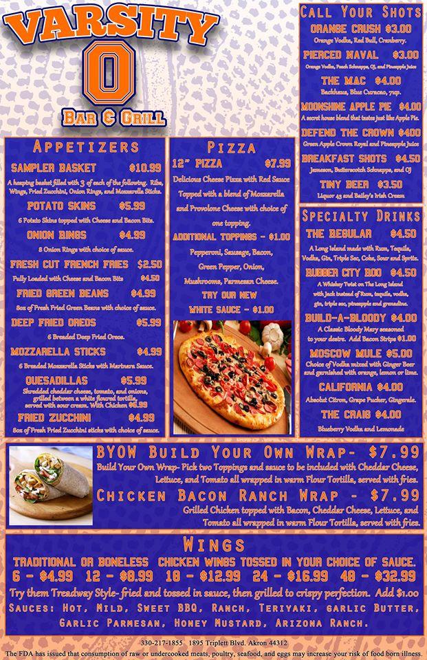 Menu at The Ohio Stater pub & bar, Akron