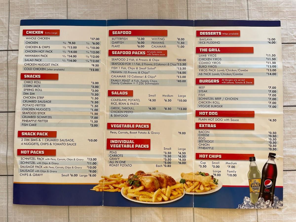 Menu at Jack's Chicken & Seafood fast food, Grange