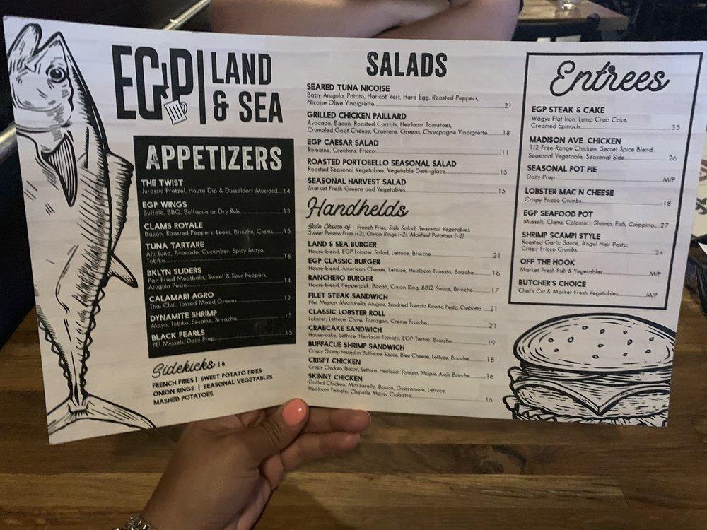Carta del restaurante EGP Land & Sea, Island Park
