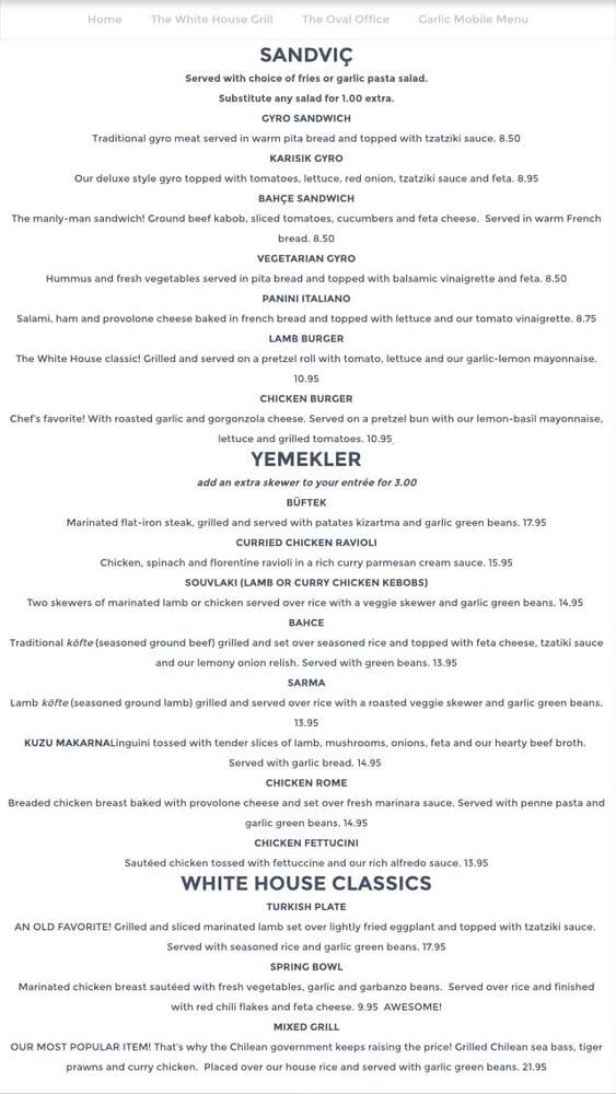 Menu At The White House Grill Restaurant Post Falls   R968 The White House Grill Menu 2022 09 