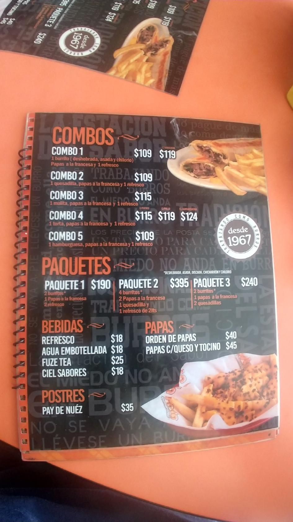 Carta del restaurante La Posta Queburritos, Saltillo, Perif. Luis