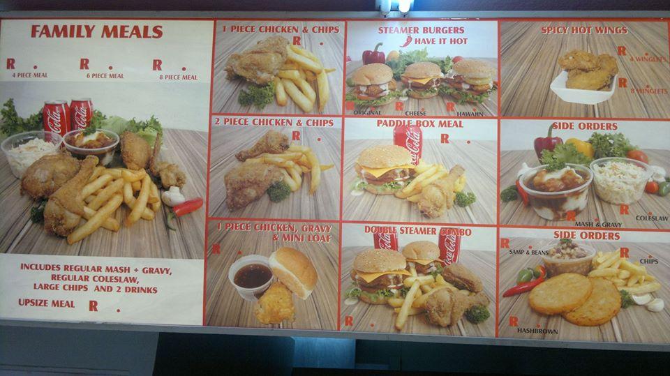 Speisekarte von Mississippi Fried Chicken restaurant, Humansdorp