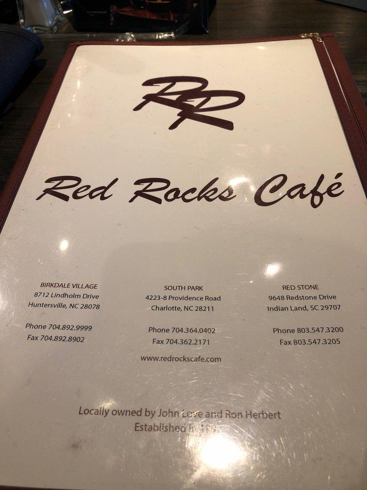 Menu at Red Rocks Cafe Red Stone, Indian Land