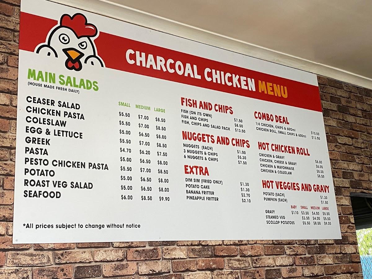 Menu at Benalla Charcoal Chicken restaurant, Benalla