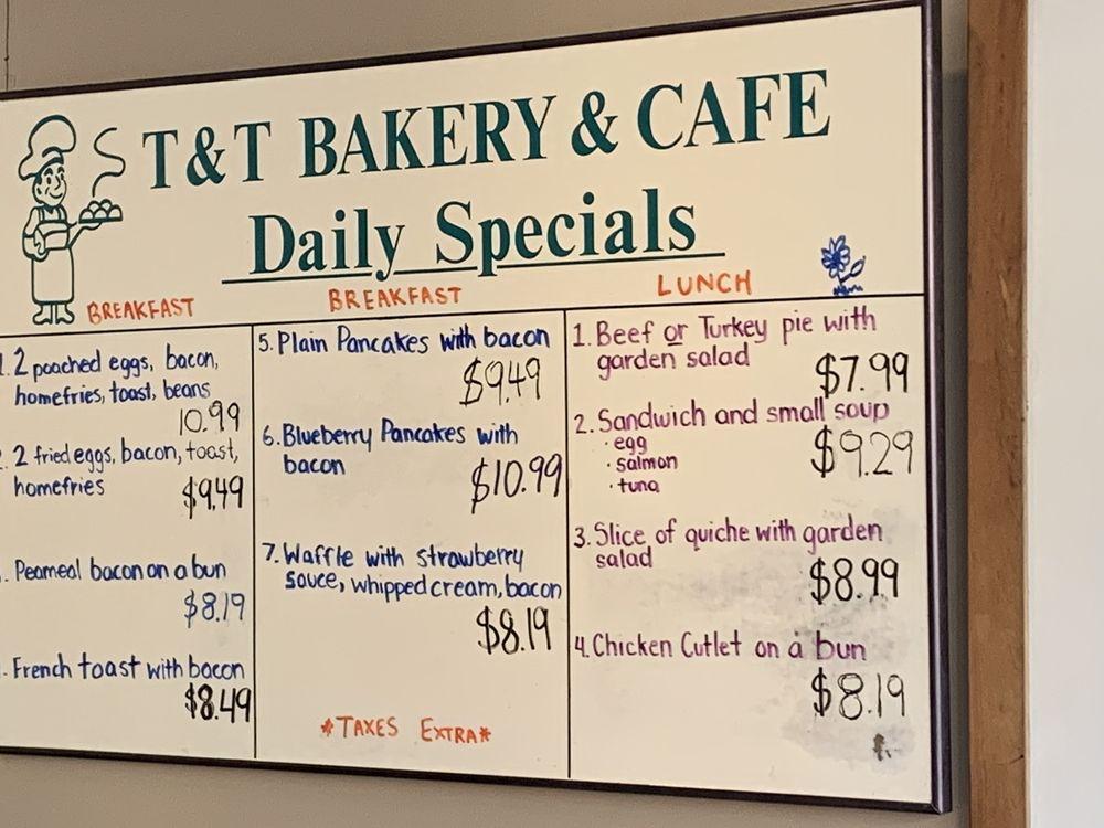 Menu at T & T Bakery And Cafe, Markham