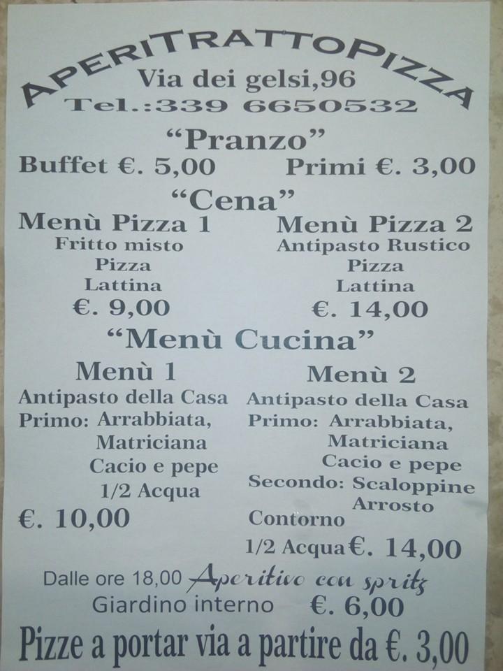Menu de AperiTrattoPizza