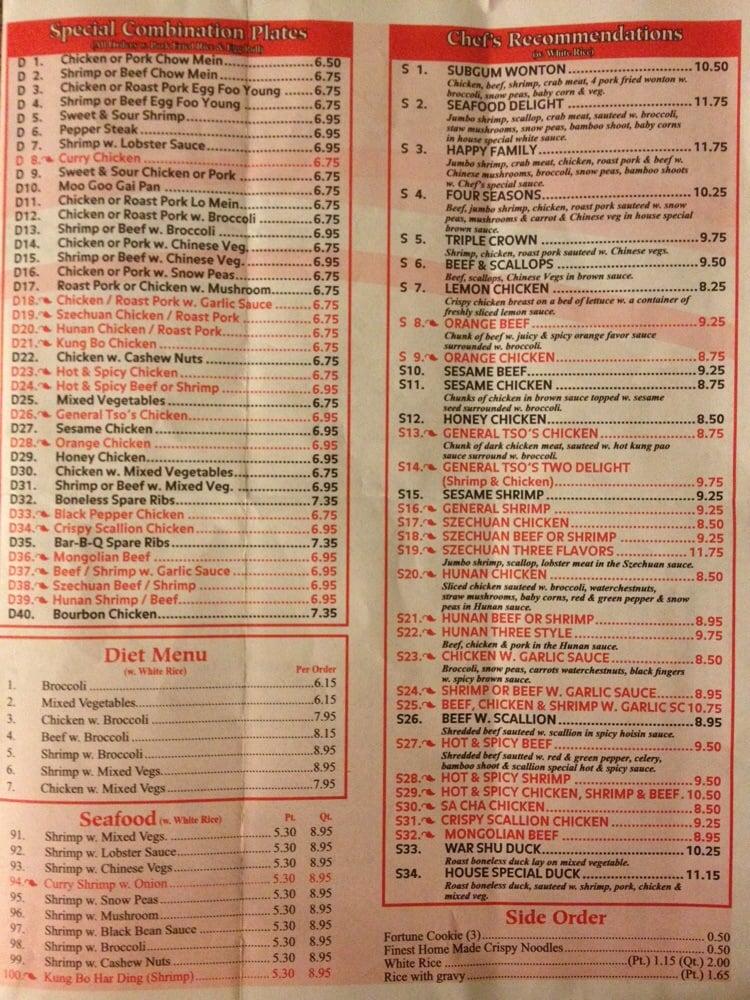 Menu at Jin Jin Chinese Restaurant, Charlotte, Samlen Ln