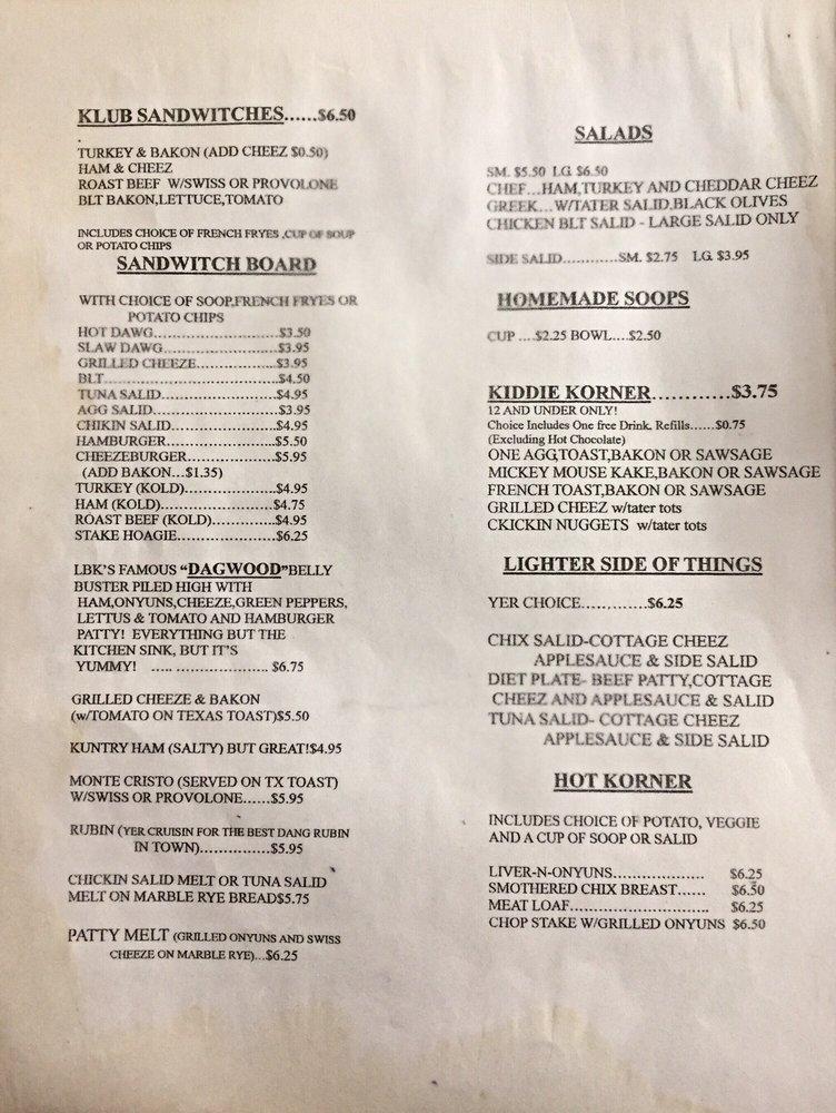 Menu At Lil Bit Kuntry Restaurant Pinellas Park 71st Ave N