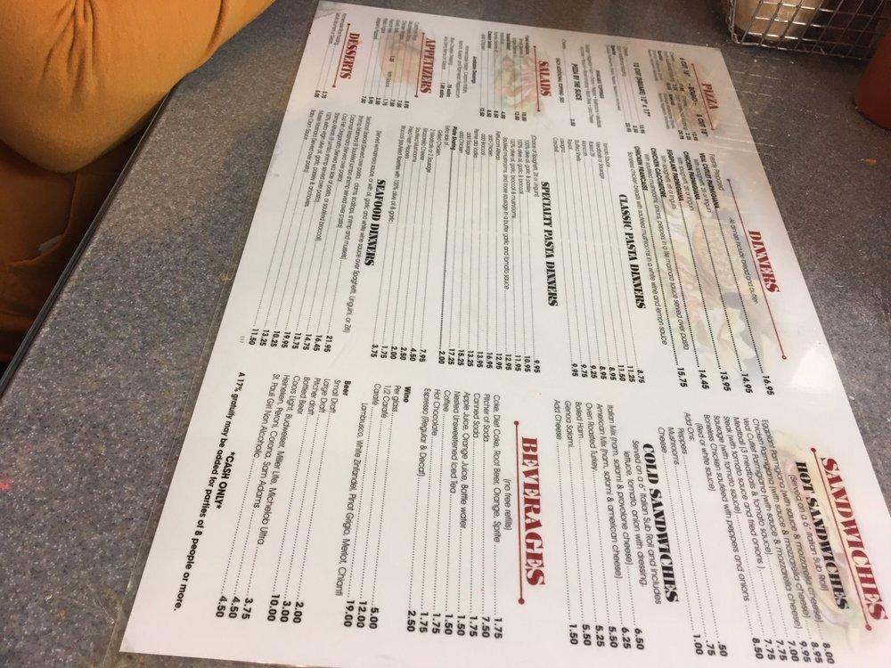 Menu At Marinos Pizza And Restaurant Schenectady