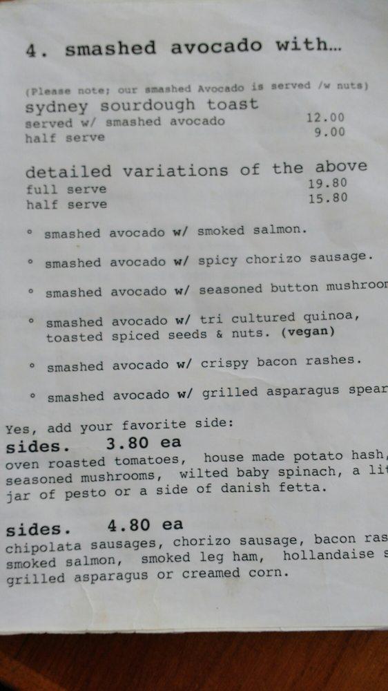 Menu at Nice Cafe at Nelson Bay, Nelson Bay