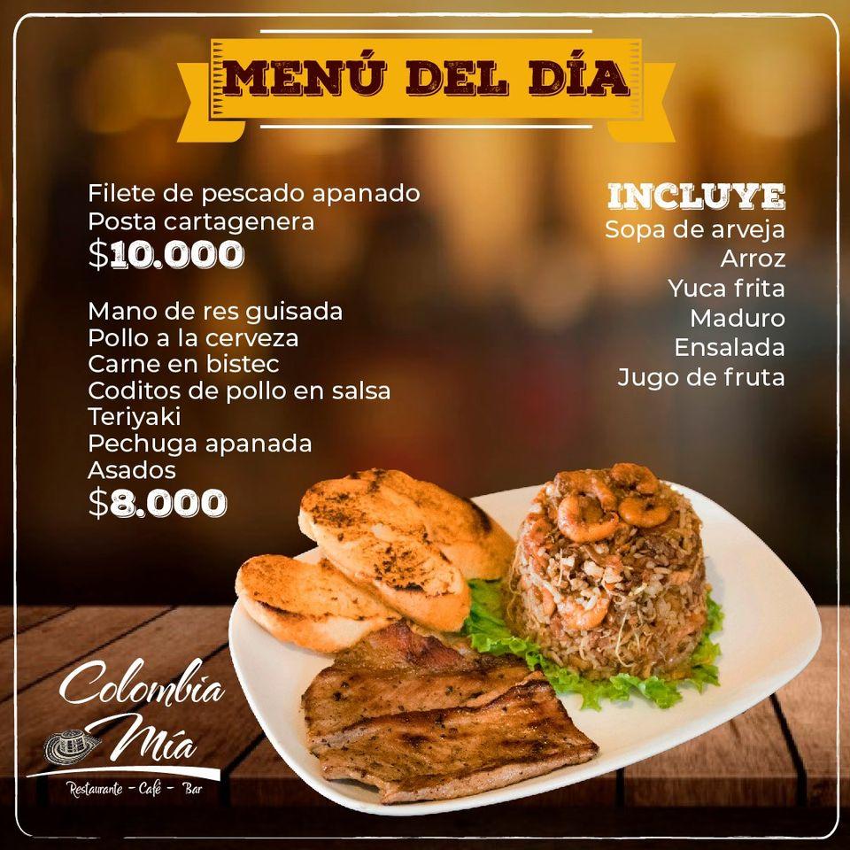 Menu at Colombia Mía restaurant, Ocaña