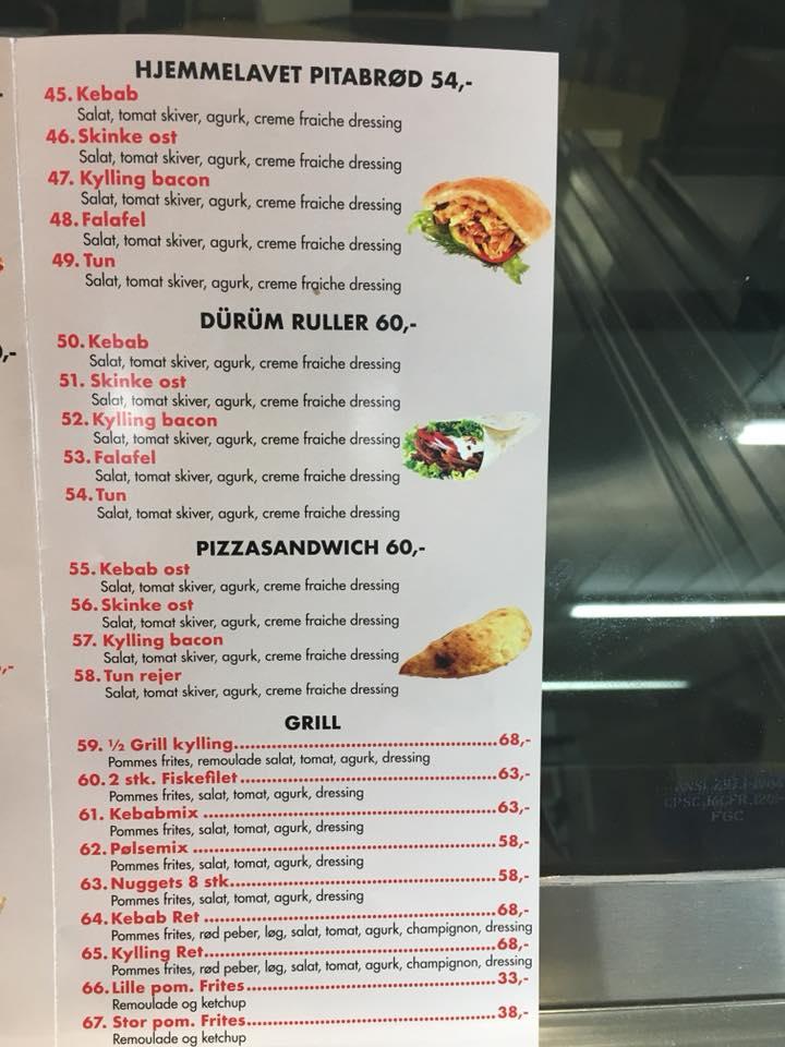 Menu at Milano pizza, grill og pasta restaurant, Odense
