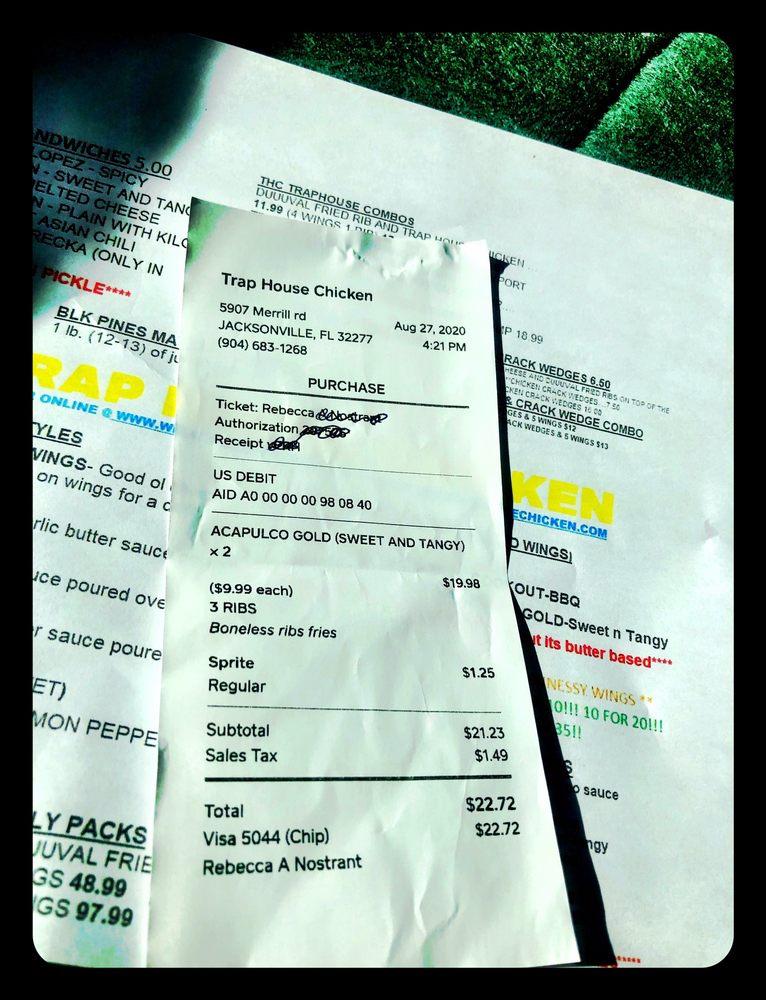 Carta del restaurante THC Trap house chicken, Jacksonville