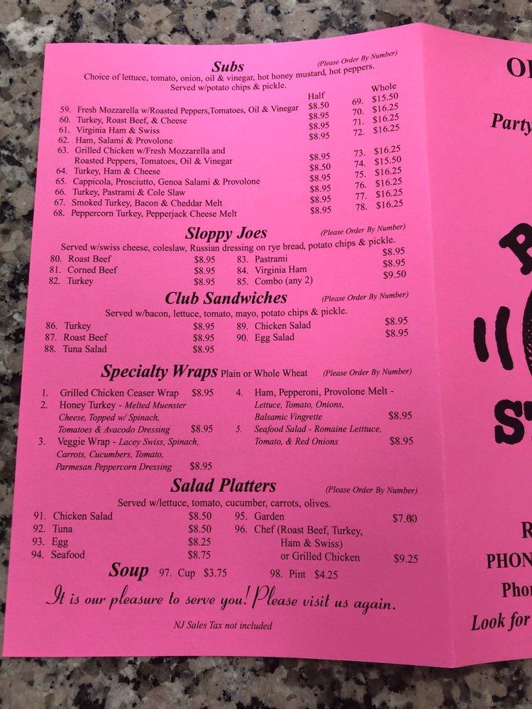Menu at Bagel Station, Sparta Township
