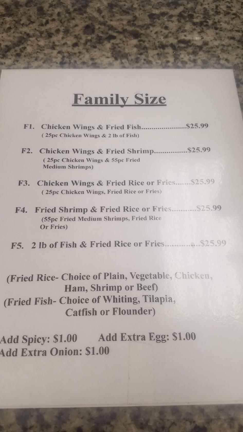 Menu at Grovetown Seafood Market and Restaurant, Grovetown
