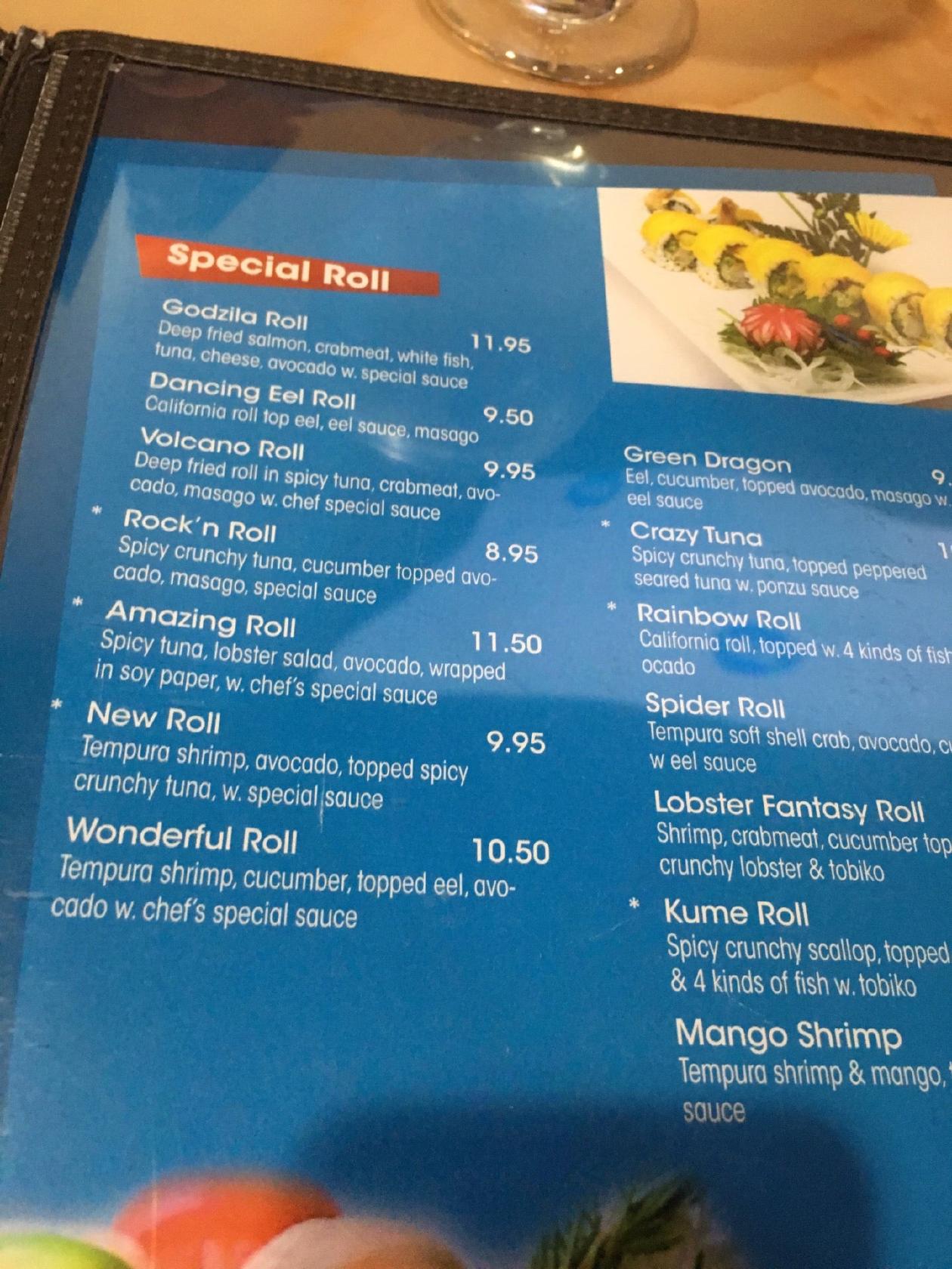 Menu at Kume Japanese Cuisine Sushi & Hibachi restaurant, Oak Ridge
