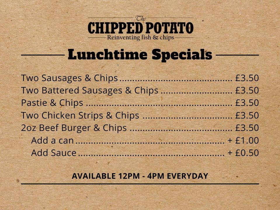 Menu at The Chipped Potato restaurant, Lisburn, 5 Knockmore Square