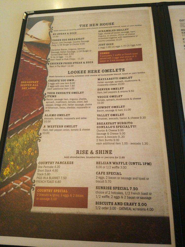 Menu at Country Cafe, Lockeford, N Highway 88